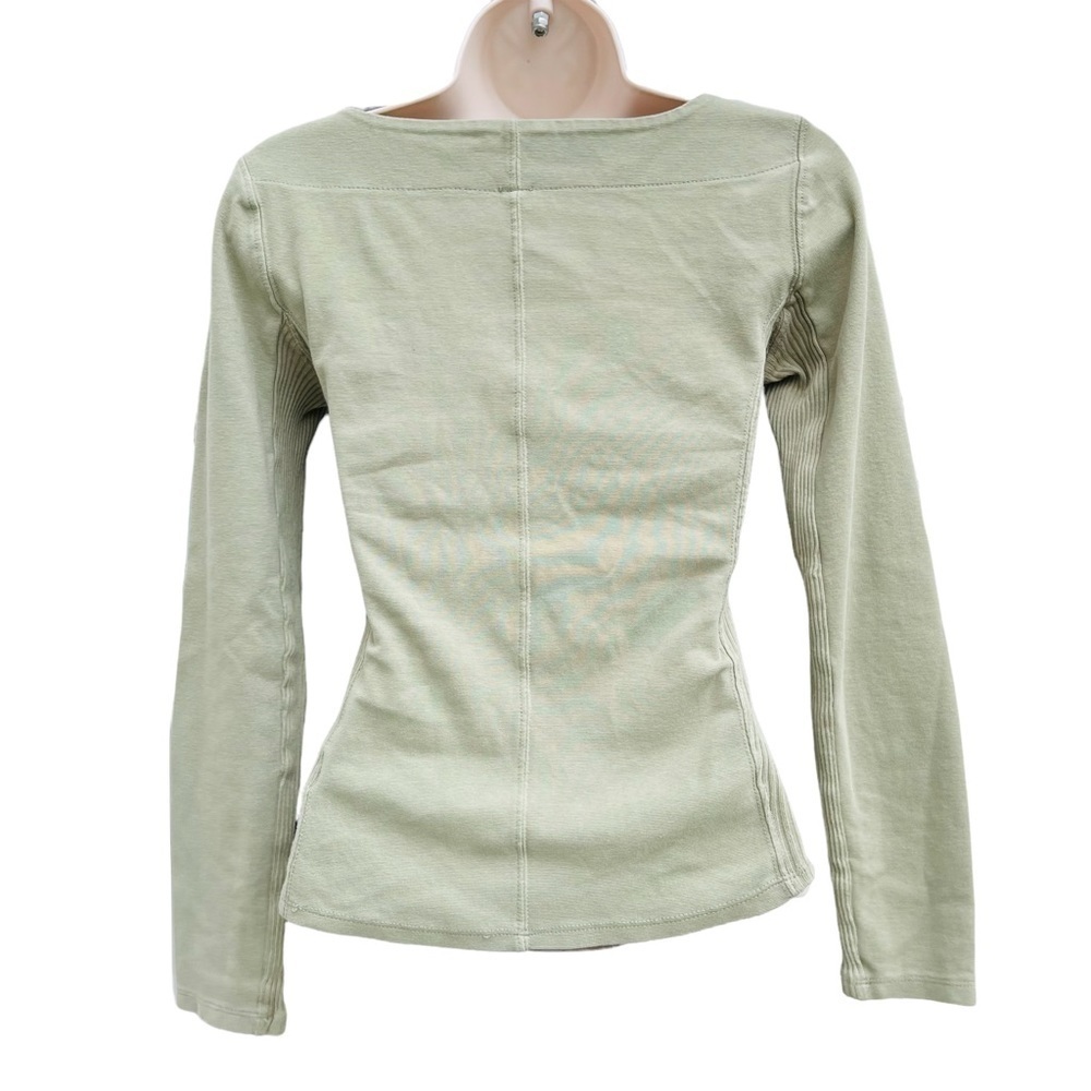 Free People Looking Back Ribbed Top Light Celery Green size xsmall 7040 - Picture 10 of 14